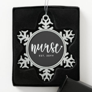 Adorno De Peltre Tipo Copo De Nieve Enfermera personalizado de Typografía Ésa Enfermer