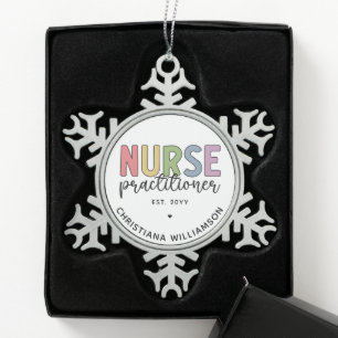 Adorno De Peltre Tipo Copo De Nieve Enfermera personalizado Profesional Licenciada en 