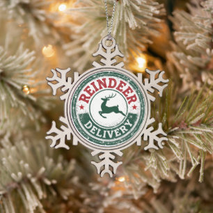 Adorno De Peltre Tipo Copo De Nieve Entrega festiva de renos de Navidad