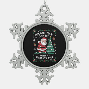 Adorno De Peltre Tipo Copo De Nieve Equipo de golf en la lista traviesa de Santa Claus