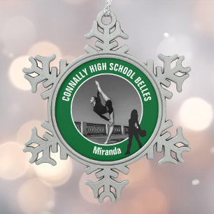 Adorno De Peltre Tipo Copo De Nieve Equipo de perforación verde Foto Bailarina de escu