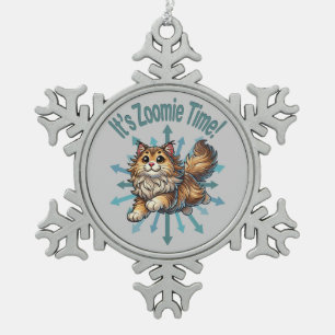 Adorno De Peltre Tipo Copo De Nieve Es hora de Zoomie Gato de Bosque Noruego