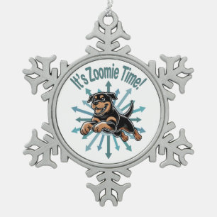 Adorno De Peltre Tipo Copo De Nieve Es hora de Zoomie Rottweiler