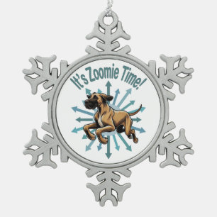 Adorno De Peltre Tipo Copo De Nieve Es la hora de Zoomie el gran danés