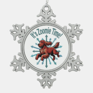 Adorno De Peltre Tipo Copo De Nieve Es Zoomie Time Irish Setter