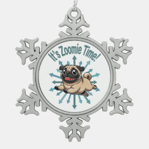 Adorno De Peltre Tipo Copo De Nieve Es Zoomie Time Pug