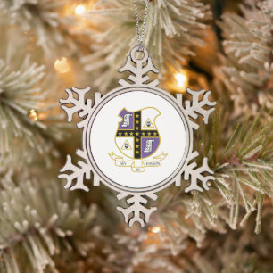 Adorno De Peltre Tipo Copo De Nieve Escudo de Armas de Mu Phi Epsilon