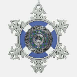 Adorno De Peltre Tipo Copo De Nieve Escudo y nudo de tartán del clan Fergusson