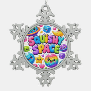 Adorno De Peltre Tipo Copo De Nieve Espacio Squishy Colorido Kawaii Planetas Estrellas