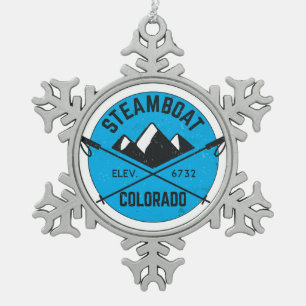 Adorno De Peltre Tipo Copo De Nieve Esquí Springs en barco de vapor Colorado