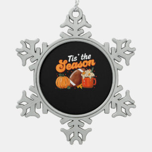 Adorno De Peltre Tipo Copo De Nieve Esta temporada, calabaza de especias lata de Hallo
