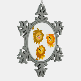 Adorno De Peltre Tipo Copo De Nieve "¡Estamos aquí!" Adorno de peltre de leones de dib