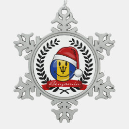 Adorno De Peltre Tipo Copo De Nieve Estilo alegre del navidad de la bandera de