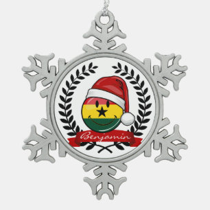 Adorno De Peltre Tipo Copo De Nieve Estilo de los Navidades de la bandera de Ghana
