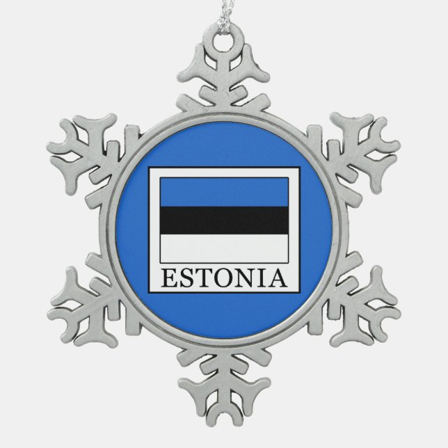Adorno De Peltre Tipo Copo De Nieve Estonia (Anverso)