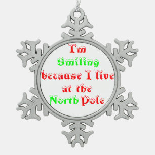 Adorno De Peltre Tipo Copo De Nieve Estoy sonriendo porque-pewter adorno de copos de n
