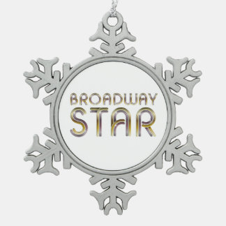 Adorno De Peltre Tipo Copo De Nieve Estrella de Broadway de la CAMISETA