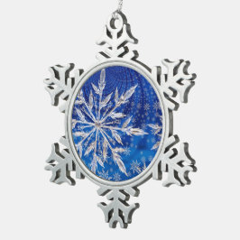 Adorno De Peltre Tipo Copo De Nieve Estrella de Navidad Copo de Nieve Azul Hielo