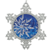 Estrella de Navidad Copo de Nieve Azul Hielo