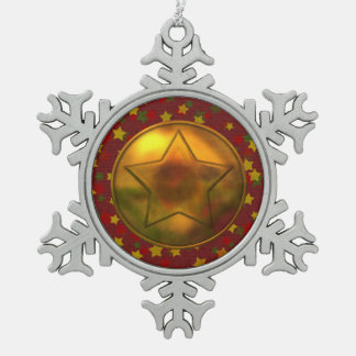 Adorno De Peltre Tipo Copo De Nieve Estrella del oro