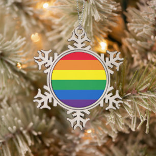 Adorno De Peltre Tipo Copo De Nieve Estriberas de arcoiris colores Bandera gay Lgbt