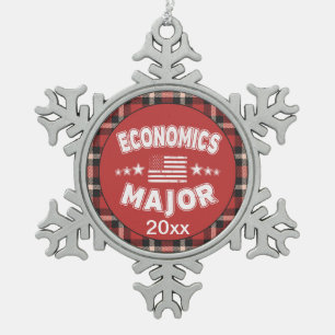 Adorno De Peltre Tipo Copo De Nieve Estudiante de economía Bandera de Estados Unidos 