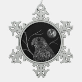 Adorno De Peltre Tipo Copo De Nieve Falcon Full Moon Monograma Negro
