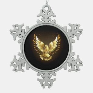 Adorno De Peltre Tipo Copo De Nieve Falsa paloma de paz del Relieve metalizado dorado