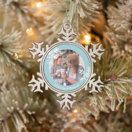 Adorno De Peltre Tipo Copo De Nieve Familia de Copo de Nieve Azul Navideño