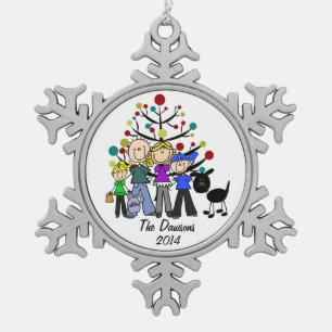 Adorno De Peltre Tipo Copo De Nieve Familia de encargo con el ornamento del copo de