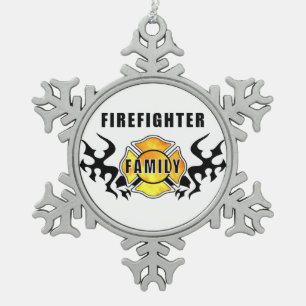 Adorno De Peltre Tipo Copo De Nieve Familia del bombero