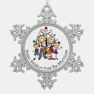 Adorno De Peltre Tipo Copo De Nieve Familia personalizada con adorno de copo de nieve 