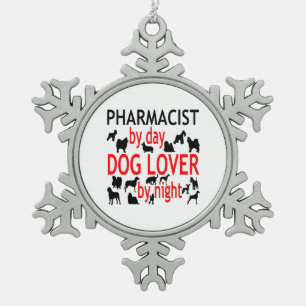 Adorno De Peltre Tipo Copo De Nieve Farmacéutica de Perro en Rojo