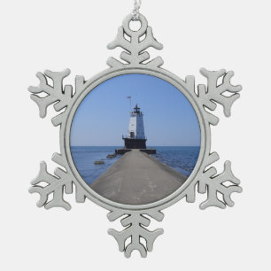 Adorno De Peltre Tipo Copo De Nieve Faro North Pierhead, Ludington, MI