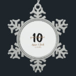 Adorno De Peltre Tipo Copo De Nieve fecha de aniversario simple personalizada 10 años<br><div class="desc">diseño</div>
