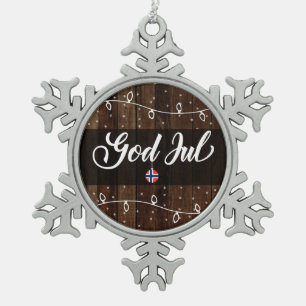 Adorno De Peltre Tipo Copo De Nieve Felices Navidad noruegas de julio de dios, estilo