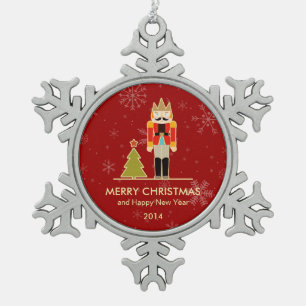 Adorno De Peltre Tipo Copo De Nieve Felices Navidad y Feliz Año Nuevo 2014 del