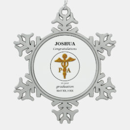 Adorno De Peltre Tipo Copo De Nieve Felicitaciones al asistente médico de graduación