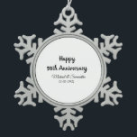 Adorno De Peltre Tipo Copo De Nieve Feliz 50° aniversario agregar pareja fecha de matr<br><div class="desc">diseño</div>