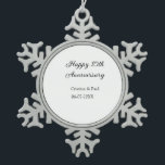 Adorno De Peltre Tipo Copo De Nieve Feliz décimo aniversario simple nombre mínimo de b<br><div class="desc">diseño</div>