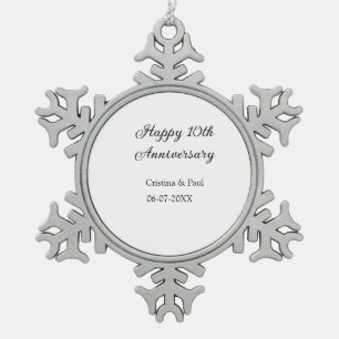 Adorno De Peltre Tipo Copo De Nieve Feliz décimo aniversario simple nombre mínimo de b