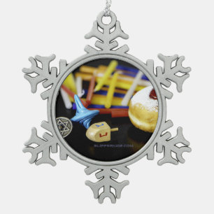 Adorno De Peltre Tipo Copo De Nieve Feliz Estrella de Hanukkah de David menorah Dreide