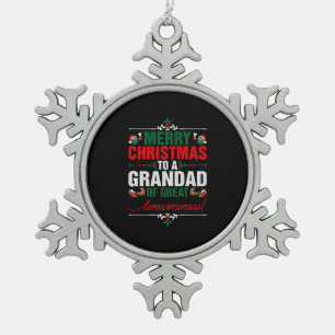Adorno De Peltre Tipo Copo De Nieve Feliz Navidad A Un Abuelo De Gran Awesomismo