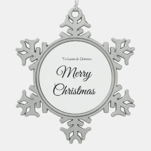 Adorno De Peltre Tipo Copo De Nieve Feliz Navidad añadir nombre texto regalo personali