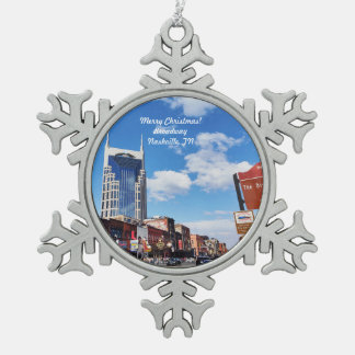 Adorno De Peltre Tipo Copo De Nieve ¡Feliz Navidad! Broadway, ornamento de Nashville