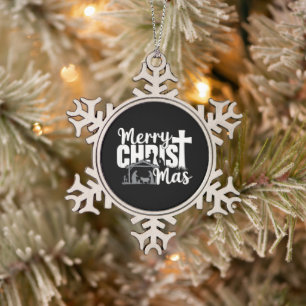 Adorno De Peltre Tipo Copo De Nieve Feliz Navidad Cristiana Navidad Jesús Familia