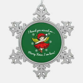 Adorno De Peltre Tipo Copo De Nieve Feliz Navidad estoy aquí