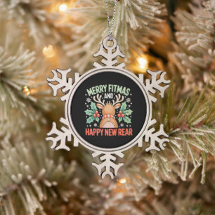 Adorno De Peltre Tipo Copo De Nieve Feliz Navidad Fitness Feliz Año Nuevo Entrenamient