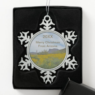 Adorno De Peltre Tipo Copo De Nieve Feliz Navidad Flores del Desierto de Arizona Fiest