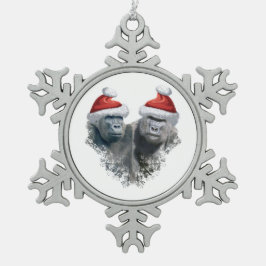 Adorno De Peltre Tipo Copo De Nieve Feliz Navidad Gorila